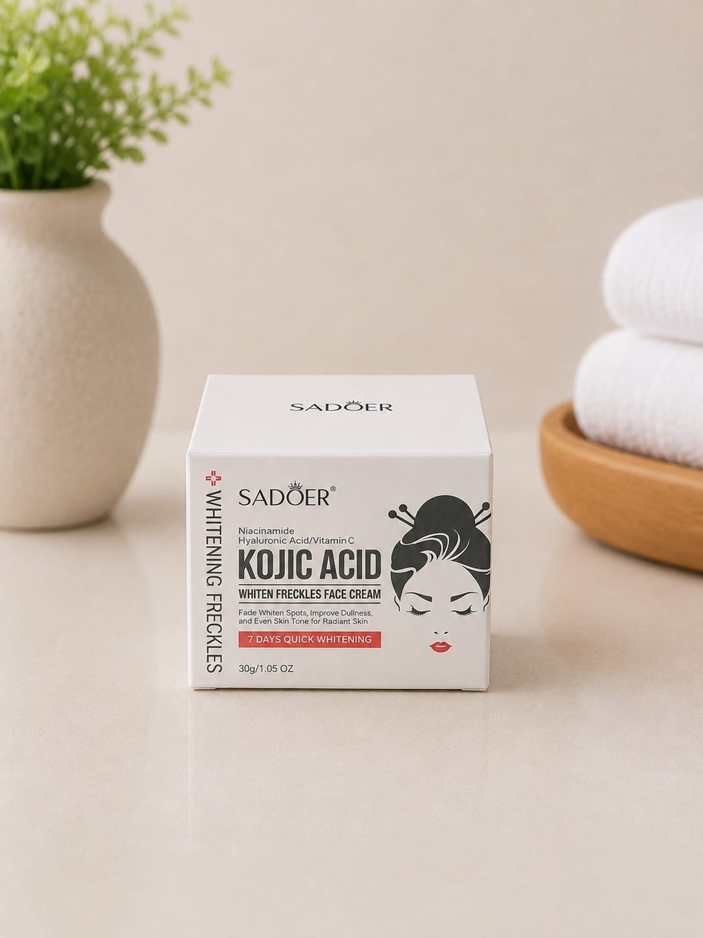 Kojic Acid Whitening Face Cream - White